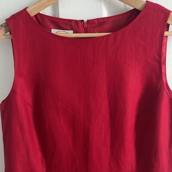 Talbots Petite Irish Linen Red Shift Dress Size 8 - Picture 3 of 10